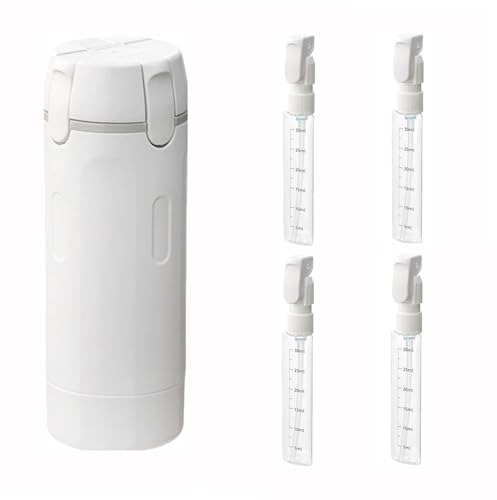 Foonary Botellas dispensadoras de viaje reutilizables 4 en 1, botellas de viaje reutilizables para rellenar, botellas de viaje de silicona portátiles con escala, resistentes a fugas para champú