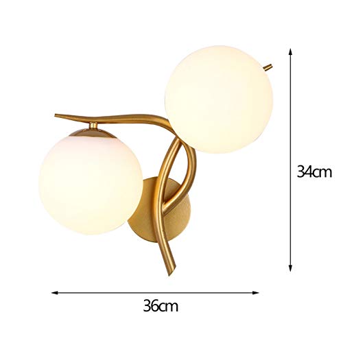 Lampe murale à double tête en verre et fer pour chambre d'enfants douce - 3