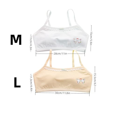 JIULINCC Cotton Bralette Seamless Cami Crop Bras Sports Bra8-12,Tween Girl Bras,Bra for Girl 12-14 (US, Alpha, Large, Regular, Mixed Color6) — view 2