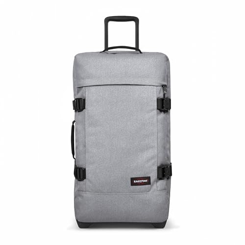 Image of Eastpak Tranverz M - 78L Large Wheeled Luggage with Dual Compartments, TSA Lock, Compression Straps & Smooth-Wheeling System, Sunday Grey