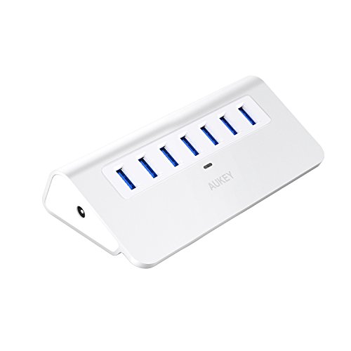 AUKEY [Upgraded] USB Hub 3.0, Aluminum 7 Port USB 3.0 Data Hub