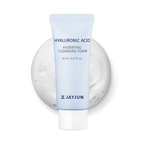 JAYJUN Hyaluronic Acid Hydrating Cleansing Foam 20 mL(0.68 fl. oz) - 8-Type Hyaluronic Acid Moisturizing Face Wash, Skin-Comfort Cleanser, Korean Hydrating Facial Cleanser