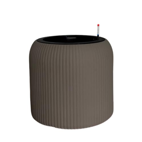 AVOID Taupe Blumen Topf, Selbstbewässerung, Mit Wasserstandsanzeige, Balkon Deko, Pflanzkübel Groß Außen, Gartendeko Für Draußen Wetterfest, Indoor Und Outdoor, 38cm Höhe, 36cm Durchmesser