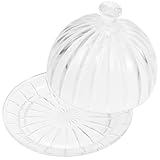 Plat à gâteau sous cloche en verre : de fabrication soignée, ce plat à gâteau sous cloche en verre est résistant et très pratique