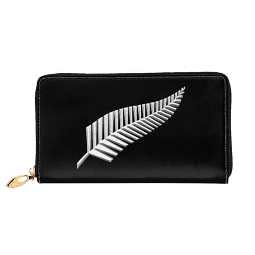 New Zealand Maori Fern Leather Long Clutch Wallet