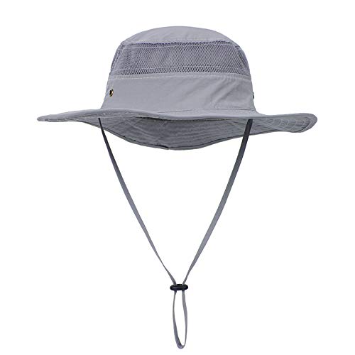 Toddler Sun Hat for Boys Kids Wide Brim UPF 50+ Protection Boys Girls Baby Summer Beach Bucket Hat Gray 12-24 Months