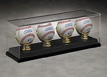 4-Ball Baseball Display Case + Gold Glove