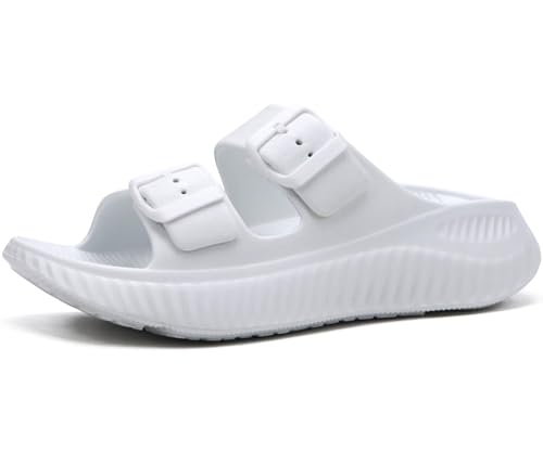 Image of KuaiLu Womens Recovery Sandals With Comfortable Plantar Fasciitis Arch Support, Orthotic Adjustable Thick Cushion Sport Slides Reduces Stress on Feet, Joints & Back Post-Exercise