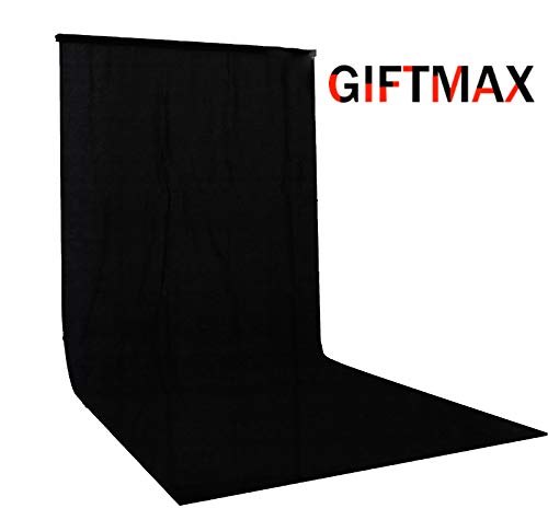 Image of GiftMax 8x12 FT Black Backdrop for Photography - Studio Photo Background for Video, Portrait & Product Shoots (Black)