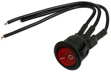 Rocker Switch SPST ON Off Illuminated AC 250V 6A | SPST Rocker Switch, 250V 6A / 125V 10A, Red Indicator Light, On/Off, 3 Terminals, 23x21mm, Black.