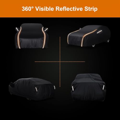 Image of Waterproof Car Cover for Jeep Wrangler 4 Door, Fit for CJ YJ TJ JK JL, All Weather for Automobiles, Outdoor Full Exterior Soft Cotton Lining