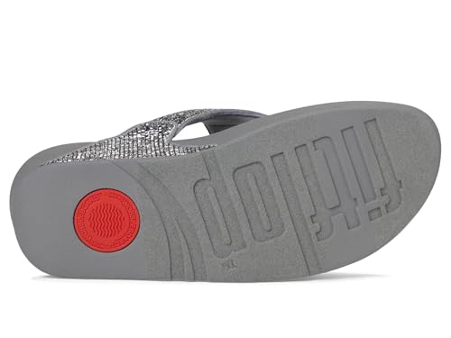 FitFlop Women's Lulu Crinkled-Shimmer Toe-Post Sandals Wedge3