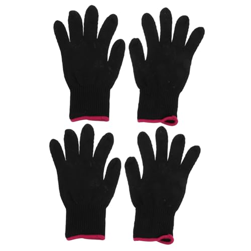 PRETYZOOM Silicone Bumps Heat Proof Glove Set 4pcs for Curling Irons Hair Styling Barber Shop