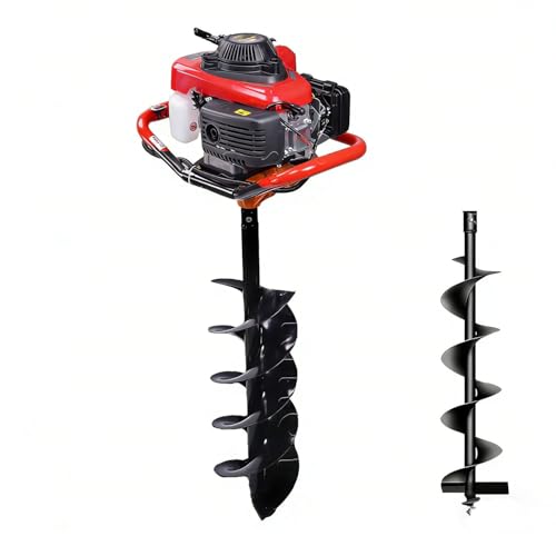 Trivella di terra alimentata a gas con motore da 8,5 HP, potenza a 4 tempi e punte in acciaio resistenti per giardinaggio, agricoltura e installazione di recinzioni