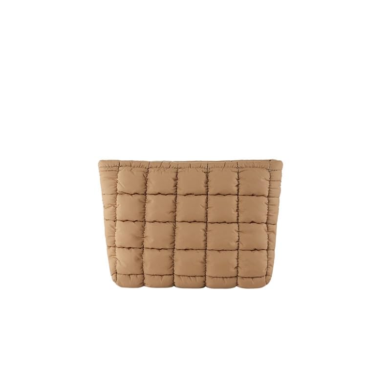 pochette trucchi Borsa da viaggio con pochette trapuntata, grande capacità, con cerniera, borsa da viaggio portatile for donna, verde viaggio(Bruin)