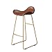 Tabourets Bar moderne Tabouret Chaise rembourré Tabouret de comptoir brun PU Siège avec barre de base en métal Tabouret for cuisine, Bistro, Café, Pub Max.charge 200 kg