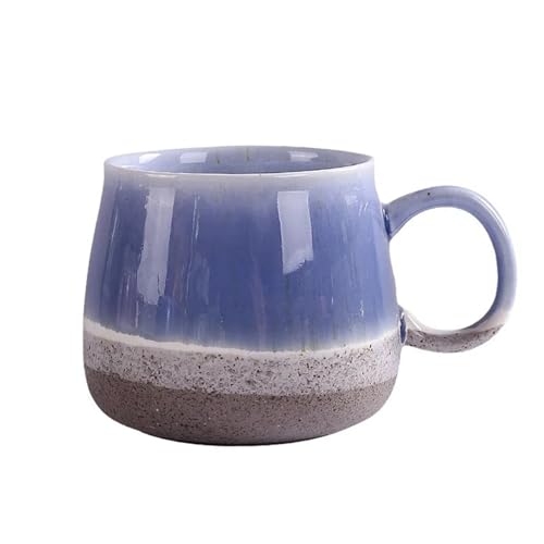 YUPLIODSX Taza Ceramica Taza de cerámica de gran capacidad for oficina, tazas de desayuno for beber, artículos for beber de café(Blue)