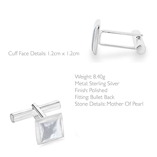 Tuscany Silver Gemelli da uomo in argento sterling...