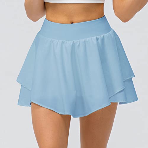 Conjunto de saias femininas de cetim sintético para academia, tênis, 2024, B-Y46 Azul royal, XG