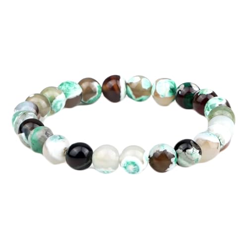Bracelet cristal blanc perles 8mm élastique tressé en pierre ronde naturelle 17cm