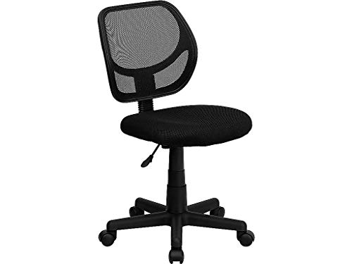 Flash Furniture Neri Low Back Black Mesh Swivel Task Office Chair with Curved Square Back