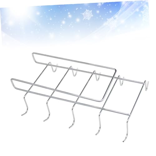 FONDOTIN Demount Cup Rack 304 Stainless Steel No Nail Design 10 Hooks for Kitchenware Space-Saving Kitchen Storage Rack for Wine Coffee Cups