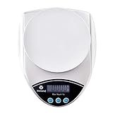 WELLAND Multifunction Kitchen Scale | Digital Food Scale 11lb/5kg | Food Grade 304 Stainless Steel | 1 Lithium Battery Included