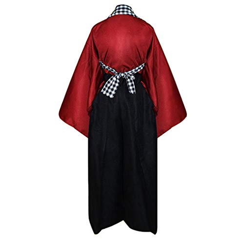 DJF Men's Kendo Hakama Aikido Japanese Samurai Costume Judo Martial Arts Uniform (Red, M), (BB20-58AA) - Thumbnail 3