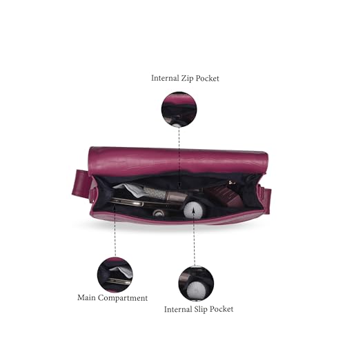 Image of Caprese Julie Small Satchel Shoulder Bag for Women with Shoulder Strap & Flap with Magnetic Button Closure | Spacious Handbag with Main Compartment | Elegant & Durable for Daily Use