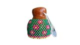 Pink Flowers Beaded Gourd Shekere | African Percussion Rattle | Latin Rhythm Instrument | Unique Musician Gift