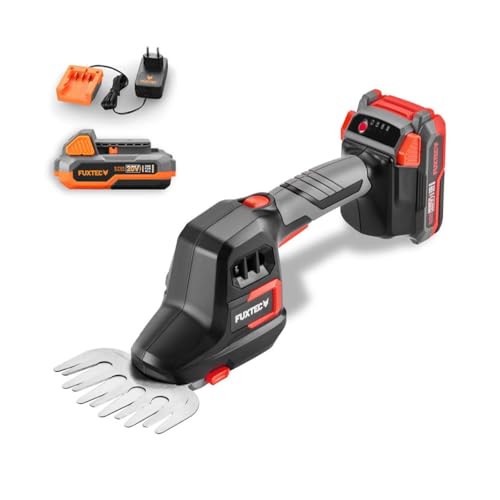 FUXTEC Taille-Haies Manuel sans Fil 20V FX-E1HHS20SET - 0,67Kg Poids, Taille du Guide de 20cm, diamètre de 10,5cm, avec Batterie