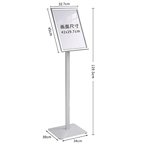 Support d'affiche sur pied réglable A3 en aluminium argenté robuste - 3