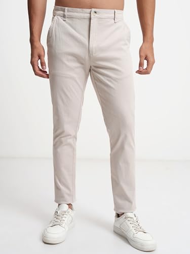 Image of Highlander Men's Slim Fit Formal Trousers | Ankle Length |Smart Trousers for Men | Chino Trousers for Men|Elegant Design | Comfortable Fabric for Daily Work & Formal Occasions