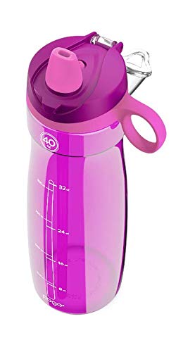 Pogo Bpa-Free Tritan Plastic Water Bottle With Soft Straw Lid, 18 Oz, Fuchsia #TOP1