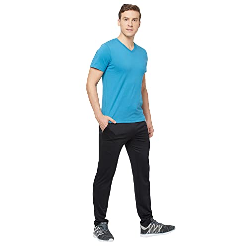 Image of sporto Anthra Melange Modern Slim Fit Track Pants for Men with Zippered Pockets
