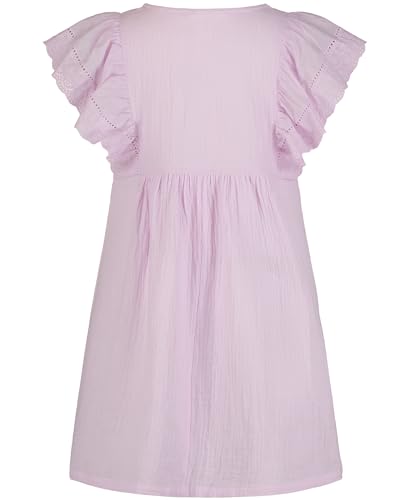Lucky Brand Girls' Short Sleeve Square Neck Dress with Eyelet Flutter Sleeves2