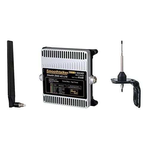 Smoothtalker Stealth Z6 65dB High Power 4G LTE Cell Phone Signal Booster for Home and Office