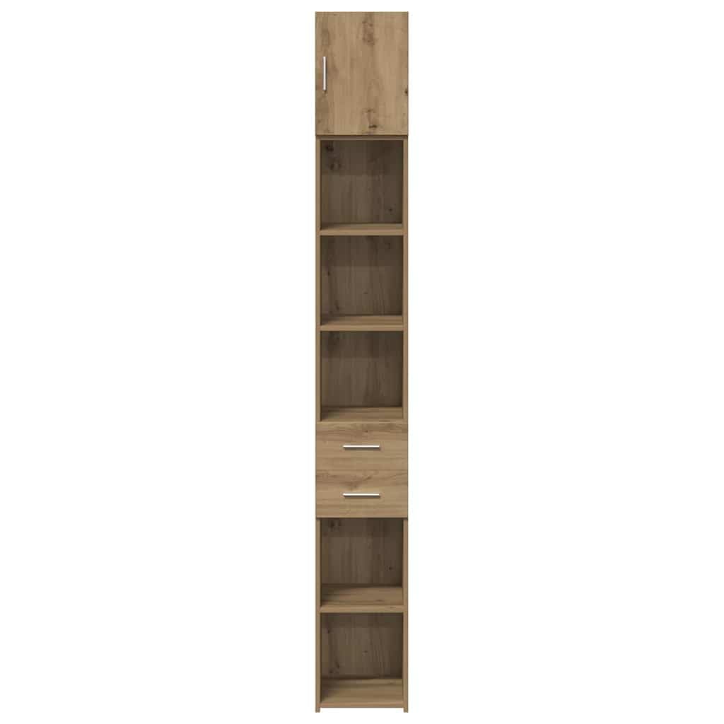 Szafa do przechowywania, zestaw 2 sztuk, dąb Artisan, 30 x 42,5 x 225 cm, smukły design, uniwersalny mebel do przechowywania do salonu, kuchni i biura domowego, nowoczesny kredens