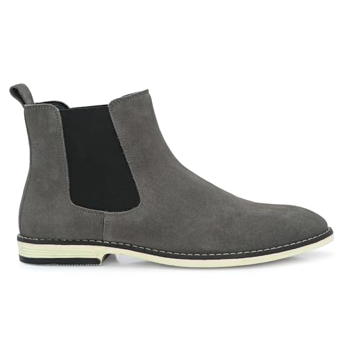 Image of Blue Leather By Centrino Genuine Leather Men's Formal and Casual Leather Boots | Versatile and Sophisticated Chelsea Boots for Every Season | Fashionable Elegant Boots for Any Occasion (3964)
