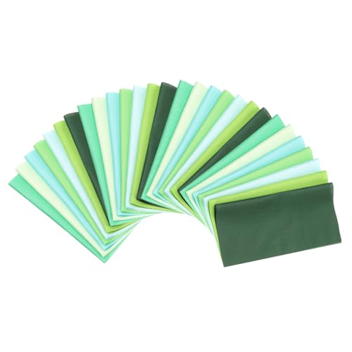 Tissu en coton PATIKIL pour couture et patchwork | Lot de 28 coupons verts 25x25 cm pour DIY