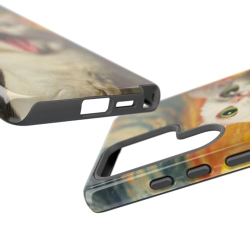 Coque chat blanc aux yeux verts pour Samsung S25 Ultra rigide et brillante qui sublime l'appareil - 3