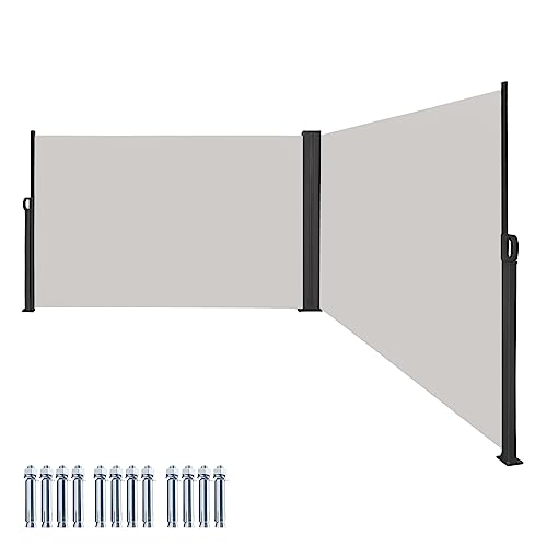 VA-Cerulean Seitenmarkise Doppel ausziehbar, Sichtschutz Balkon,...