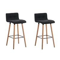 Lot De 2 Tabourets De Bar Lincoln CLP - Tissu, Bois Et Métal - Neufs