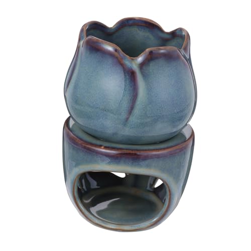 TOYZFRIENDY Ceramic Incense Stove Tulip Shape Aromatherapy Furnace for Home Office Yoga Living Meditation Fragrance Holder and Elegant Desktop Decor