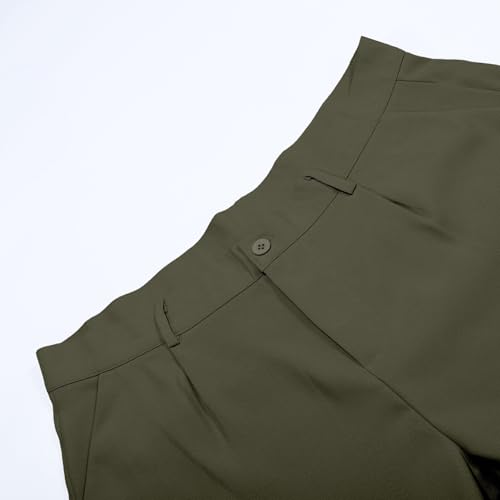 Mens Pleated Front Casual Work Pants Wrinkle-Free Regular Fit Work Dress Pants Big and Tall Stretch Chinos Trousers4