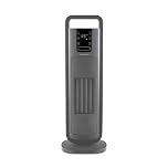 Morphy Richards HeatFlux Ultra Thin 2000W PTC Ceramic Tower Fan Heater, Remote Control, Oscillation, Compact, 20m2, ECO Mode, Anti-freeze, 24h Timer, Touch LED Display, Low Noise, Grey, 825404