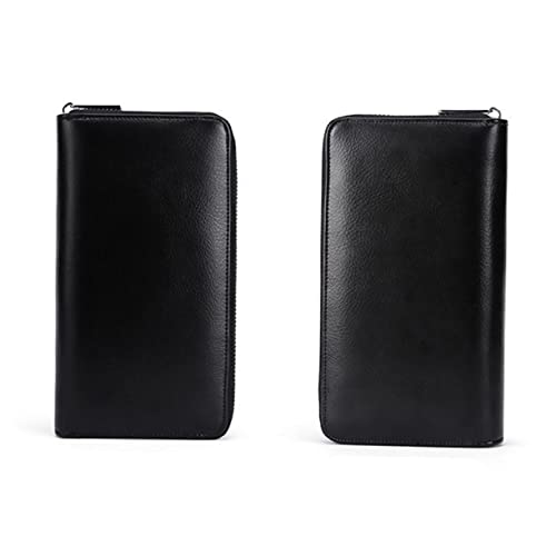 Portefeuille zippé porte-carte monnaie noir homme sac de rangement petit format