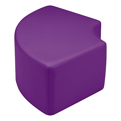 Image of Sprogs 12 inch H Structured Quarter Round Stool -Flexible Modular Collaborative Soft Seating for Office, Home, Lounge and School Classrooms with Durable Frame -Purple