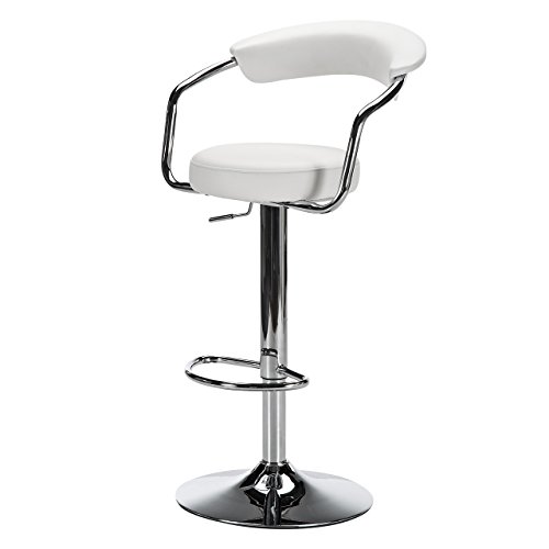 サンワダイレクト カウンターチェア 昇降式 高さ63〜85cm 360°回転 バーチェア 組立簡単 ホワイト 150-SNC065W