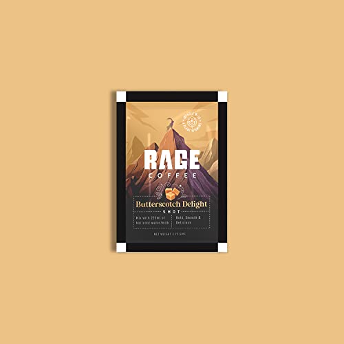 Image of Rage Coffee - Instant Coffee Sachet Pack | Butterscotch Delight Flavoured Coffee | Pack of 30 coffee sachets | 100% Arabica Coffee Beans | Great coffee anytime, anywhere